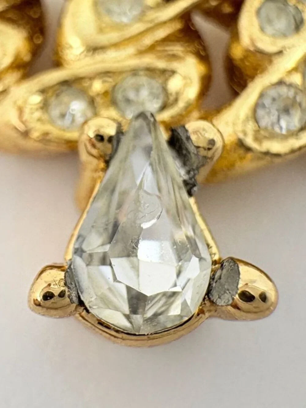 Dior Rhinestone Necklace CD Gold Plated - Picture 4 of 5